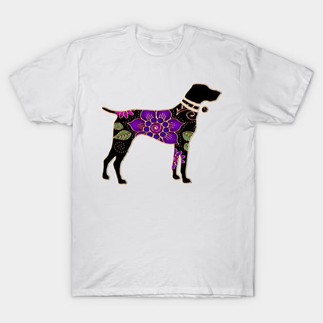 Floral Retriever T-Shirt by m2inspiration